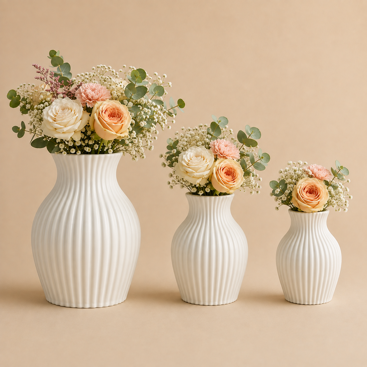 Minimalistische Rillen-Vase