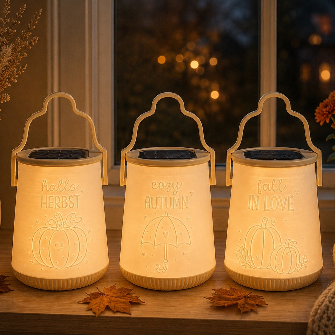 Herbst Laterne mit Solarlicht