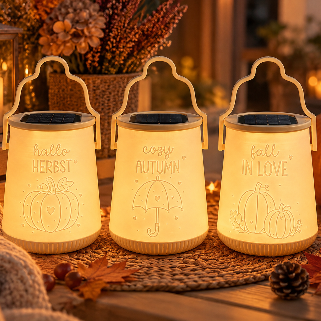 Herbst Laterne mit Solarlicht