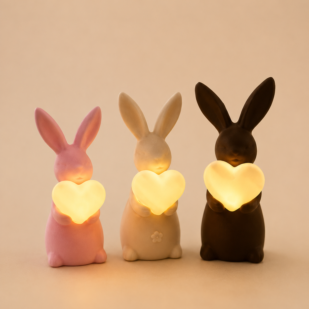 LED Hase mit Herz – leuchtende Osterdeko aus 3D-Druck
