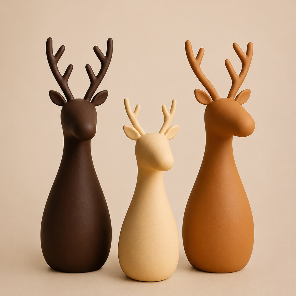 3D Druck Rentier Deko | Modernes 3er Set