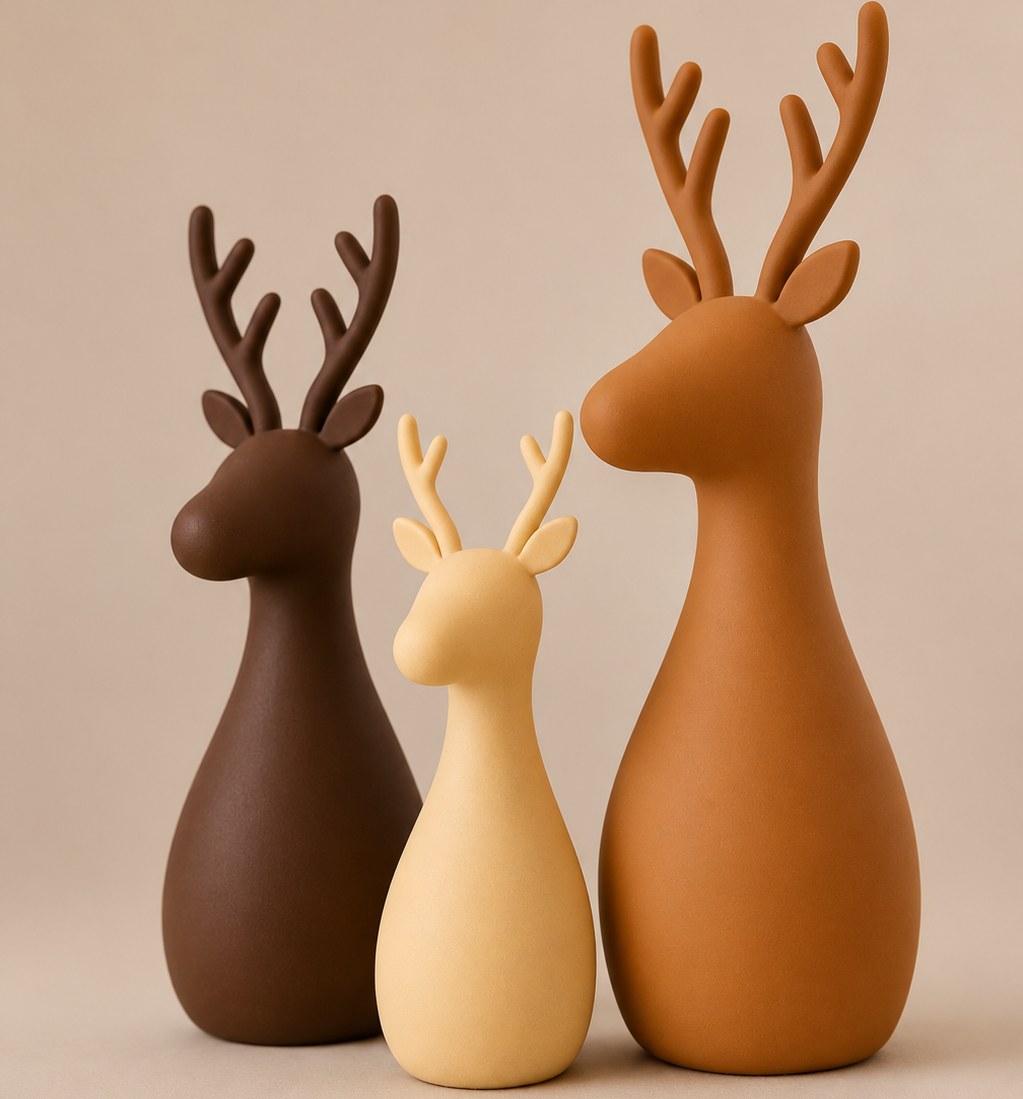 3D Druck Rentier Deko | Modernes 3er Set