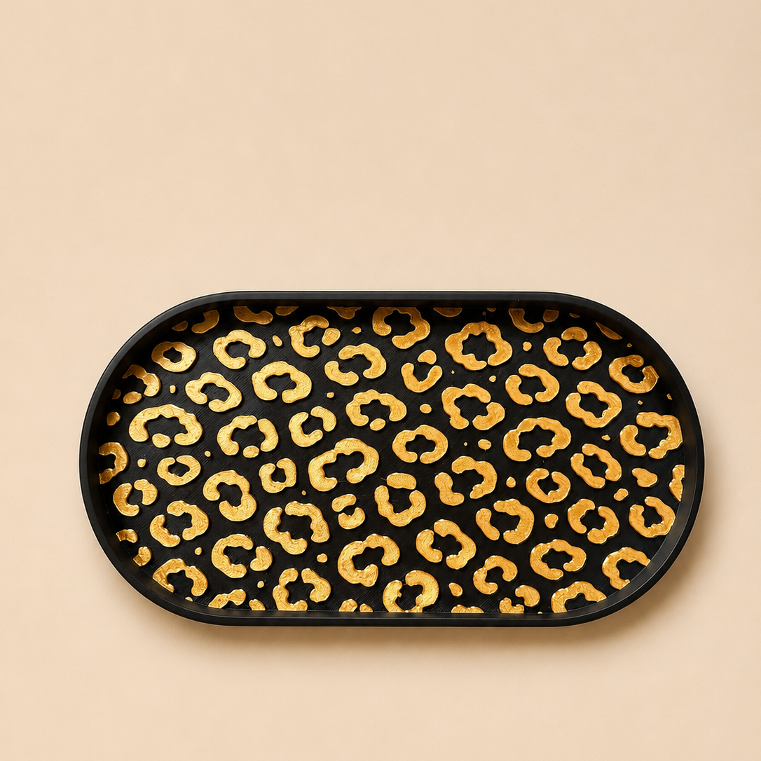 3D Druck Leopard Deko Tablett Set-2stk