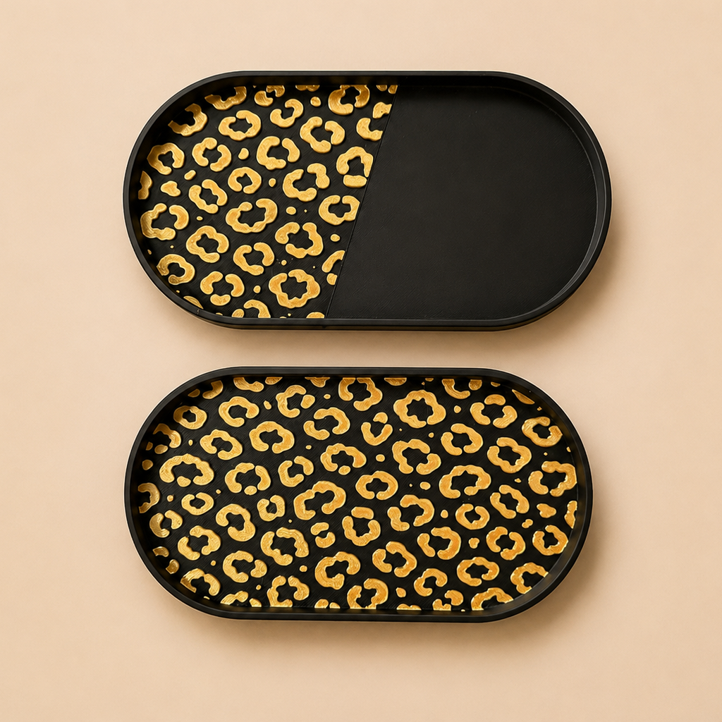 3D Druck Leopard Deko Tablett Set-2stk