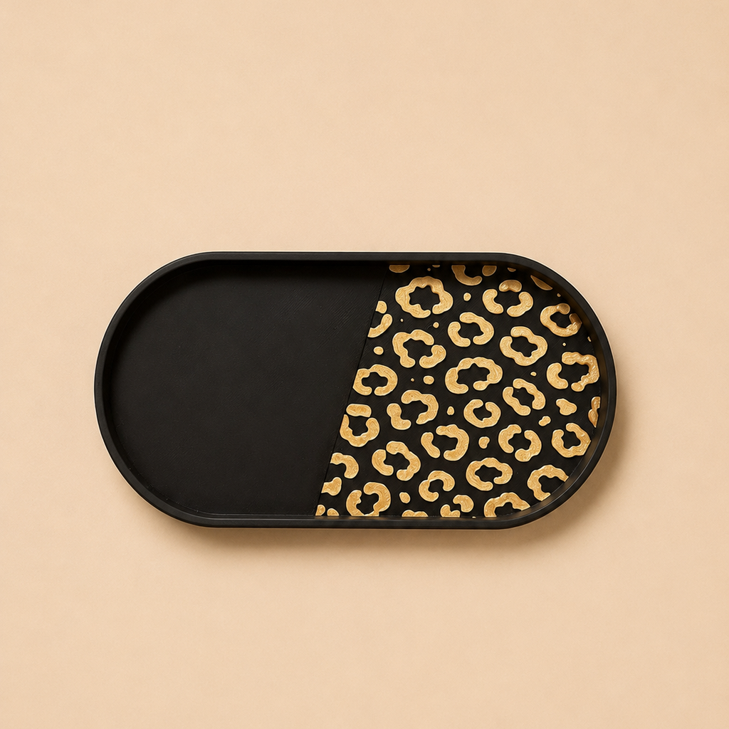 3D Druck Leopard Deko Tablett Set-2stk