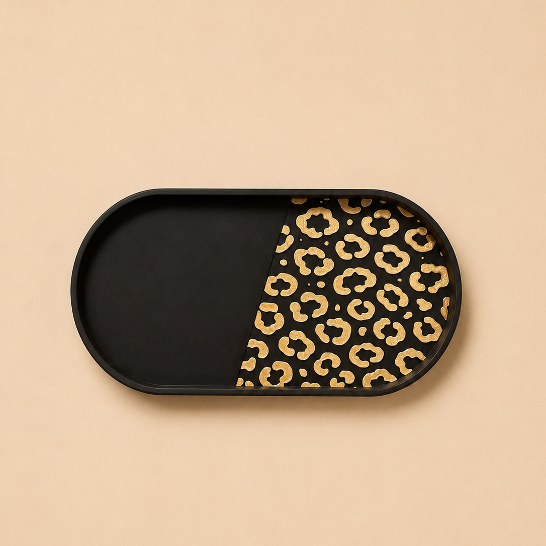 3D Druck Leopard Deko Tablett Set-2stk