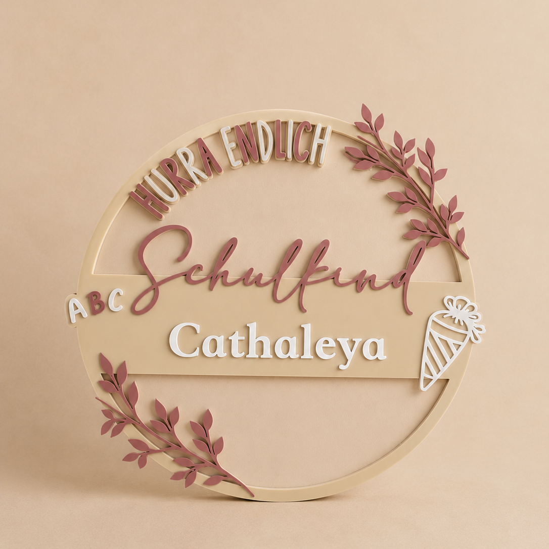 Personalisiertes Schulkind Schild