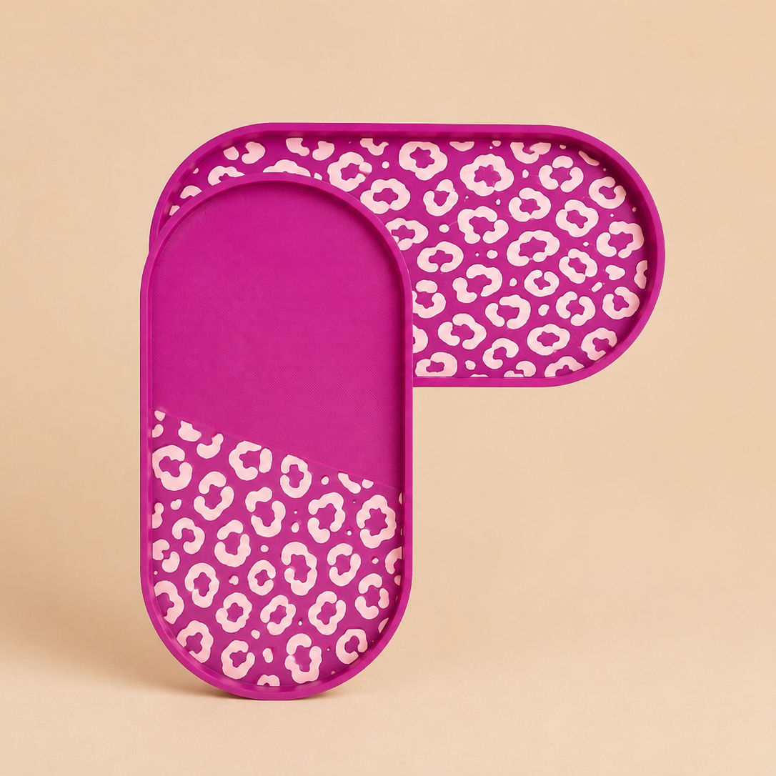 3D Druck Leopard Deko Tablett Set-2stk