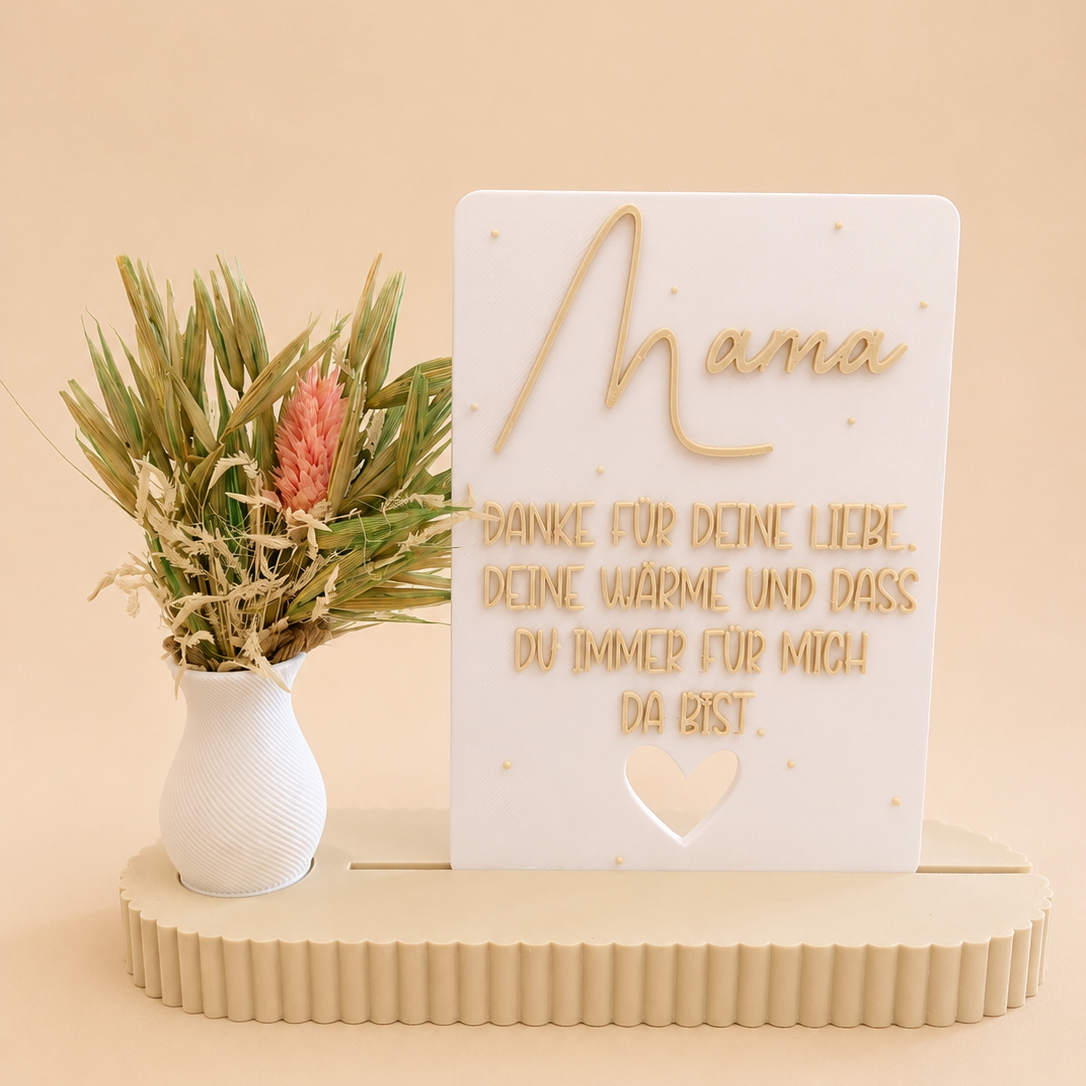 Mama Geschenk Deko mit Vase – Liebevolles Geschenk für Mama
