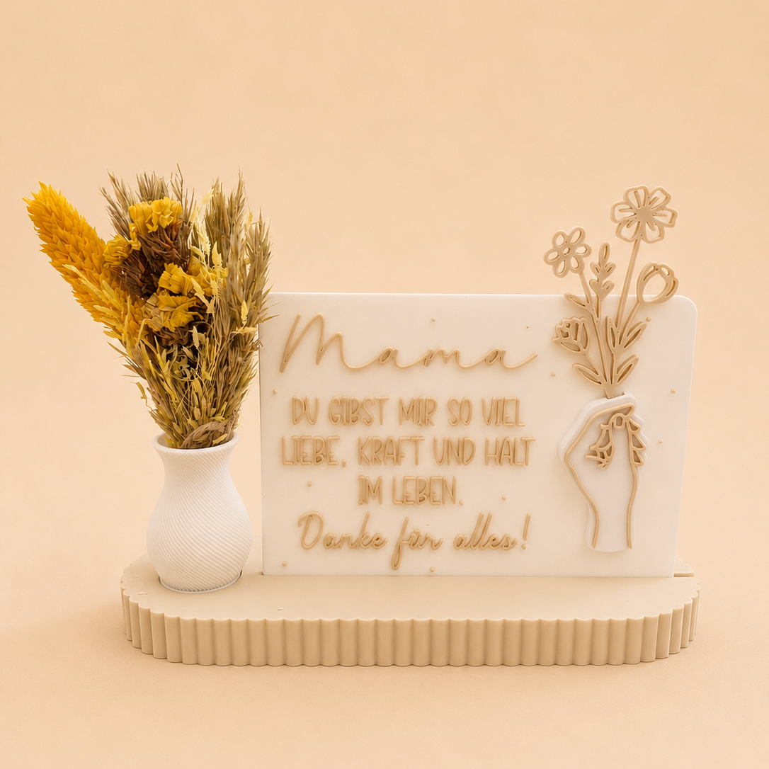 Mama Geschenk Deko mit Vase – Liebevolles Geschenk für Mama