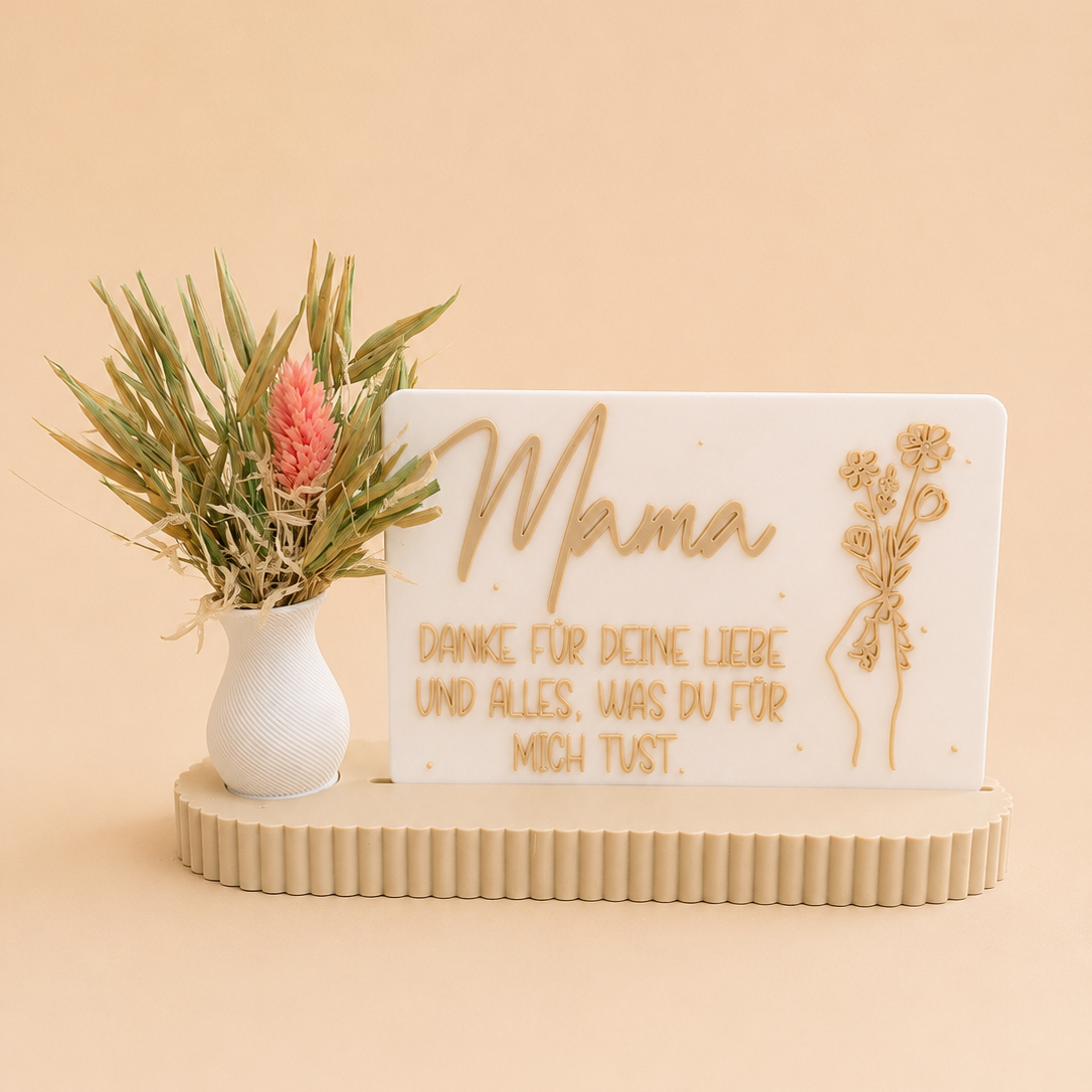 Mama Geschenk Deko mit Vase – Liebevolles Geschenk für Mama