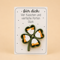 Glückskarte mit Kleeblatt & Küsschen