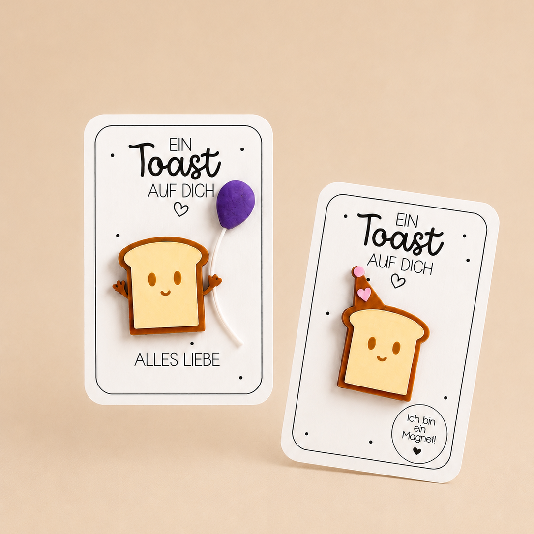 Süßer Toast Magnet mit Karte