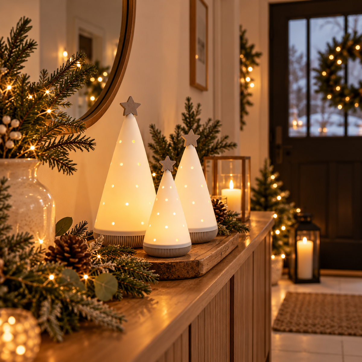 LED Weihnachtsbäume „Sternenzauber“ – 3er Set
