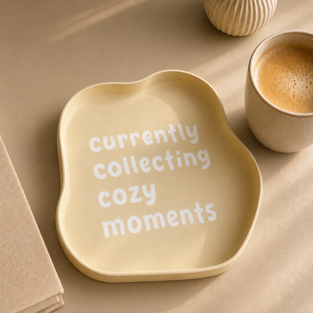 Cozy Collection – 3D-gedruckte Deko-Tabletts mit Spruch