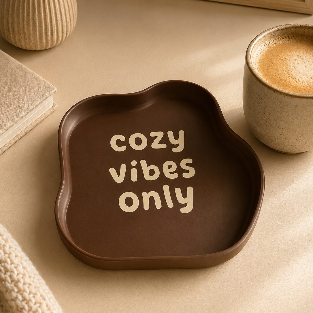 Cozy Collection – 3D-gedruckte Deko-Tabletts mit Spruch