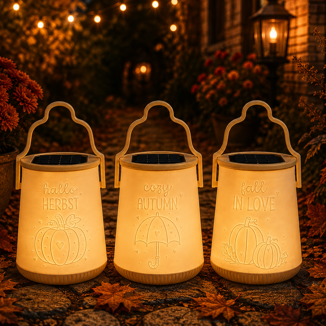 Herbst Laterne mit Solarlicht