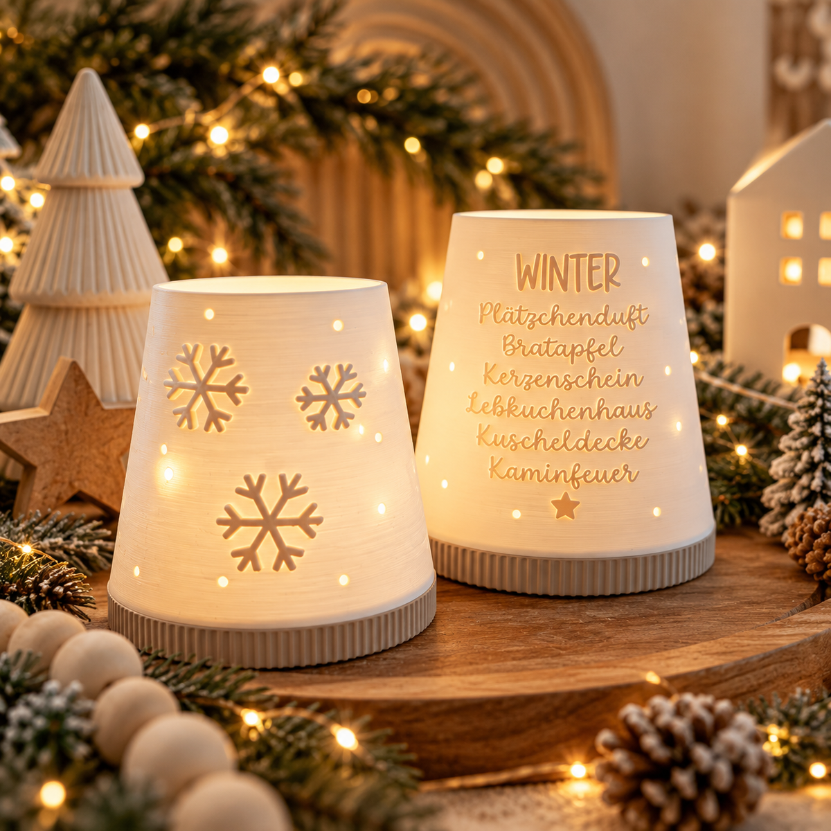 LED Windlicht Weihnachten
